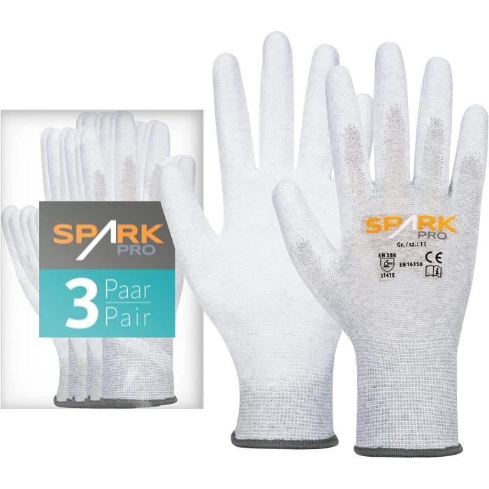 Hphst Gants De Travail Sf001Ts - 3 Paires De Gants De Montage - 2