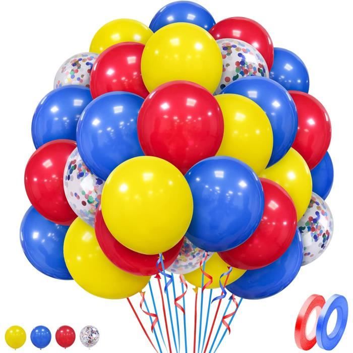 Ballons Rouge Jaune Bleu, 50 Pièces 12 Pouces Ballons En Latex Rouge Jaune  Bleu Avec Des Ballons De Confettis Pour Anniversa[J335] - Cdiscount Maison