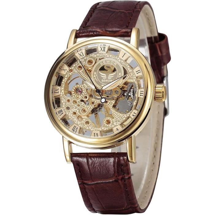 Montre M canique Remontage Manuel Avec Squelette Transparent
