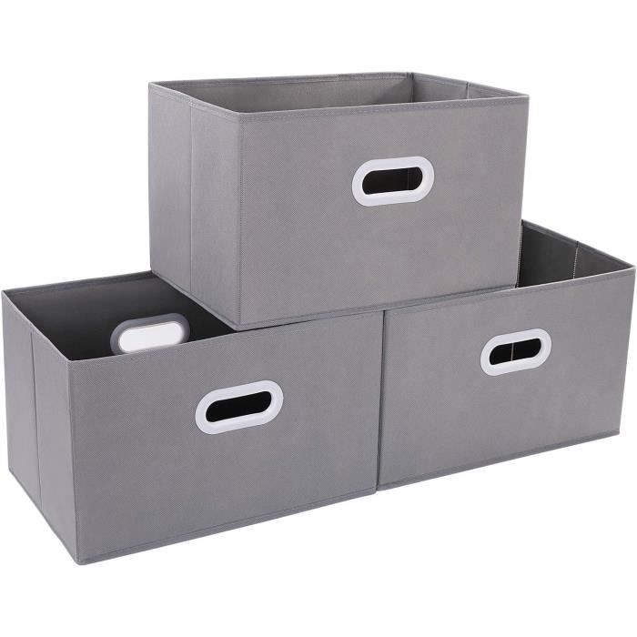 Boîte De Rangement Pliable Rayures Marron, Bordeaux, écru - Moyen 20x31x20cm - Sans Marque
