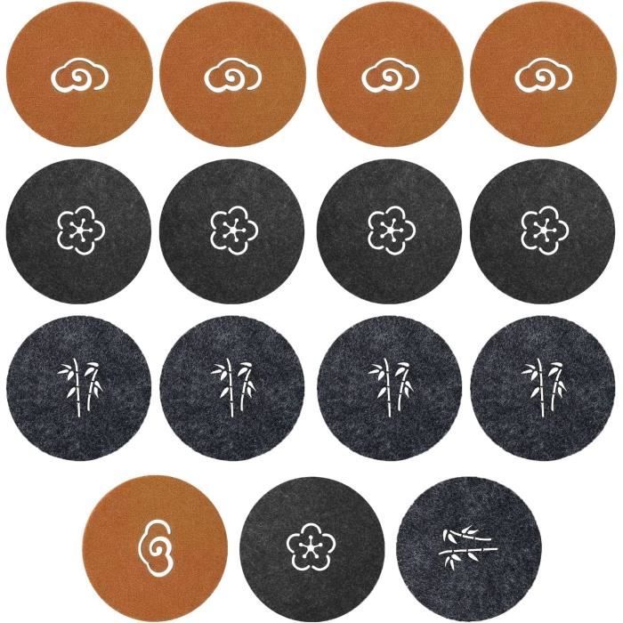 10 Dessous De Verre Halloween En Feutre – Motifs Citrouille Et Toile, Antidérapants
