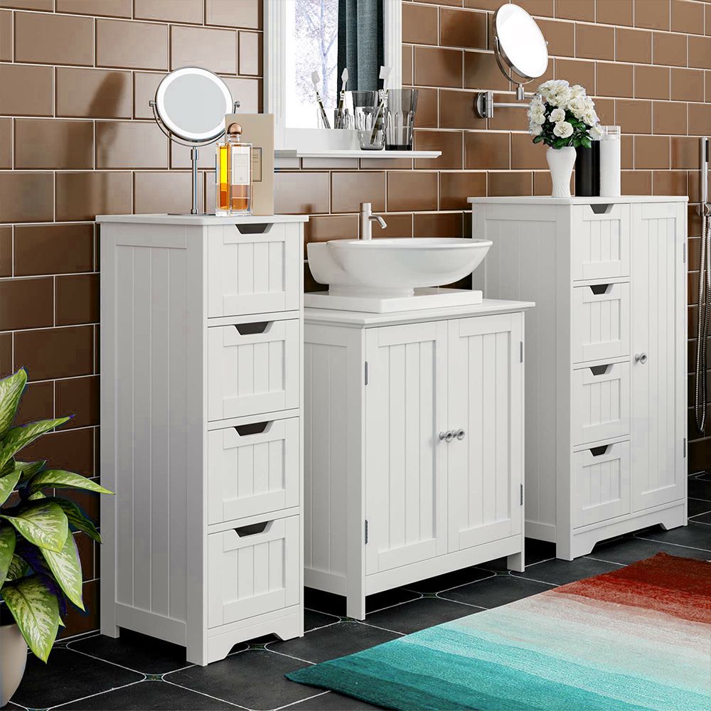 meuble sous lavabo de salle de bain meuble de rangement sous vasque en bois blanc