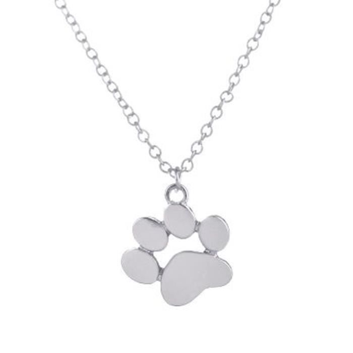 Collier Pendentif Patte D'animal - Chaîne Gourmette - Bijou Animalier Neuf Avec étiquettes