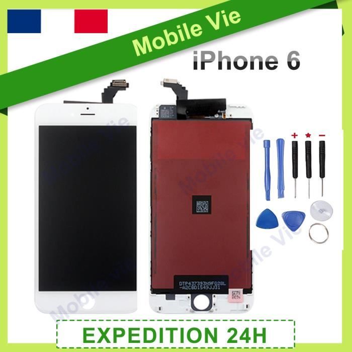 Écran LCD Complet + Vitre Tactile Pour IPhone 6 Plus - Blanc - Kit De Réparation