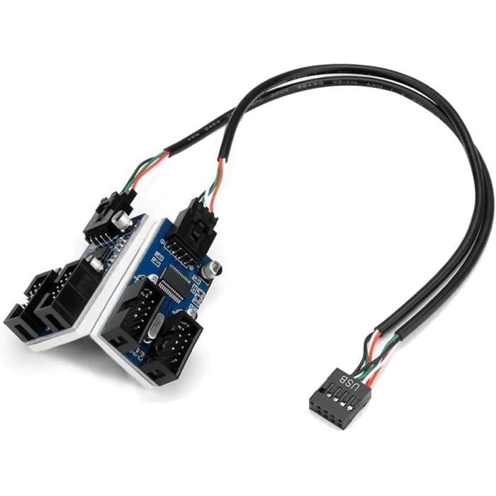 Carte Mère Usb 2.0 9Pin Header 1 À 4 Hub Splitter Adaptateur