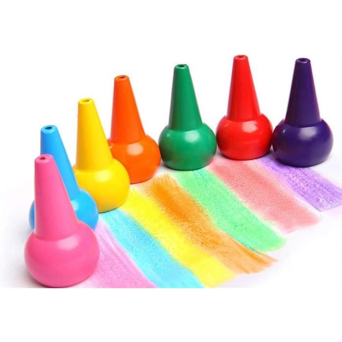 pinceaux avec poignée plus facile jouets cadeaux danniversaire peinture cuisine 12 crayons de couleur non toxique facile à nettoyer Richgv Crayons pour enfants pour bébé éducatifs 