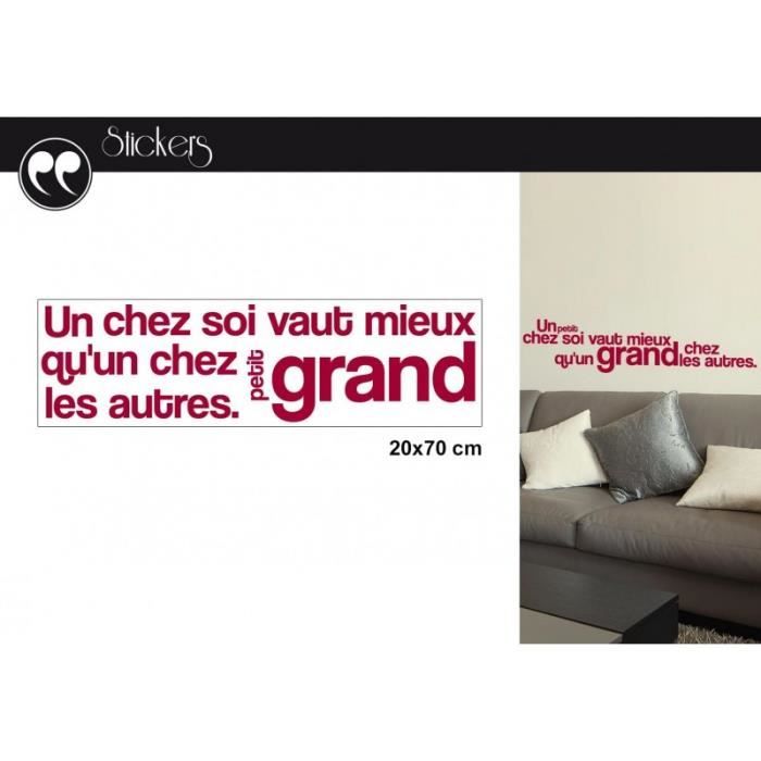 Stickers Citation Un Petit Chez Soi Cdiscount Maison