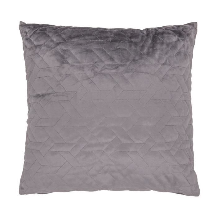 Housse De Coussin 40 X 40 Cm Dehoussable Matelassee Surpiquee Motif Geometrique Anthracite 40 X Cm Cdiscount Maison