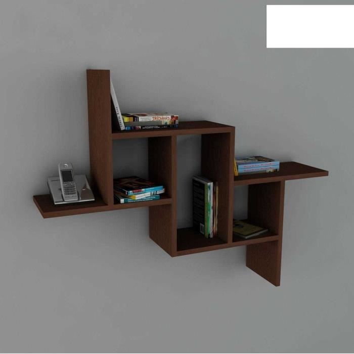 Etag re Murale STEP En Noyer 107 2x81 8x22 Cm Cdiscount Maison