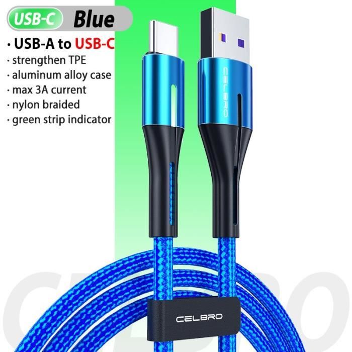 Câble de charge rapide USB type C pour Samsung, cordon pour chargeur en 3 couleurs, pour modèles