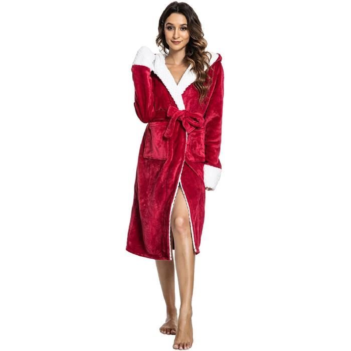 Peignoir de bain femme rouge new arrivals