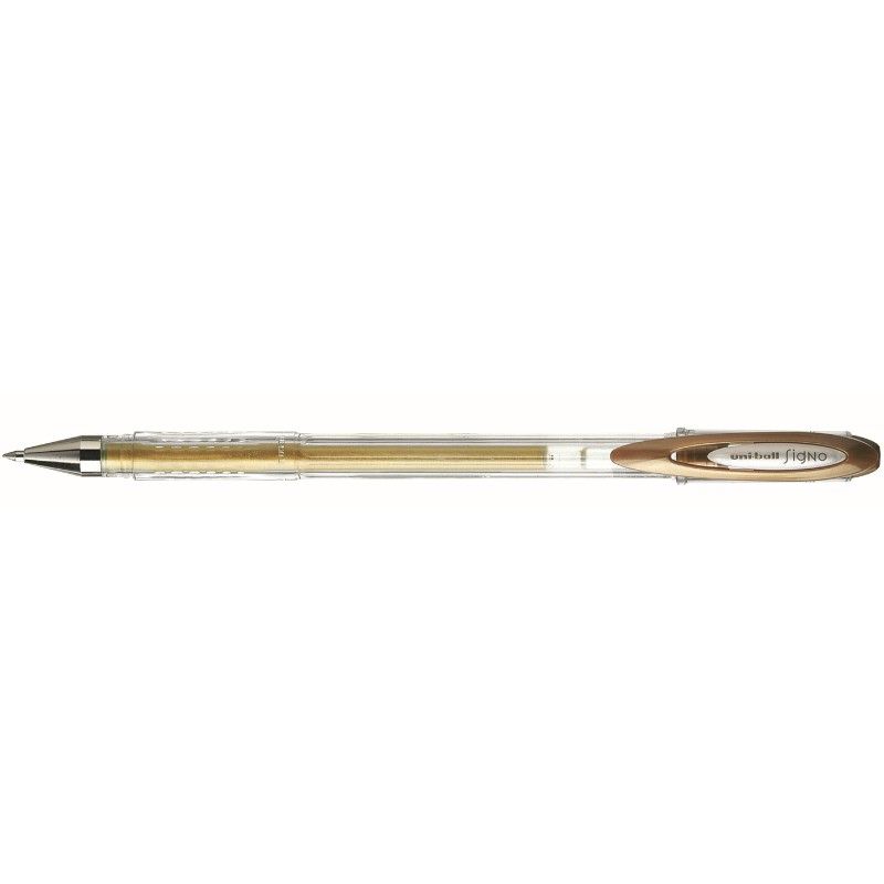 Stylo bille signo encre gel metallisee or
