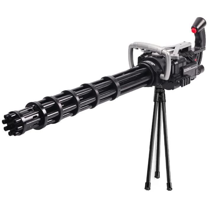 Pistolet À Bulles Gatling 69 Trous – Machine À Bulles Automatique Avec Ventilateur Et Lumières – Jouet D'Été Pour Enfants Et Adultes (Recharge USB)