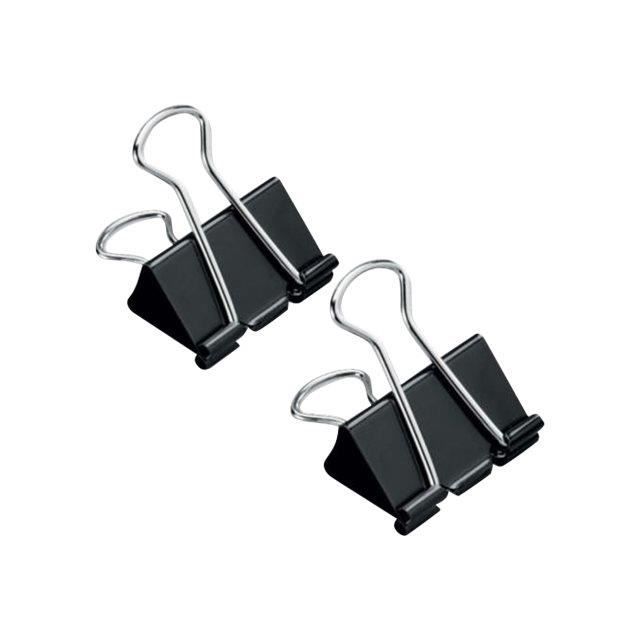 Q-CONNECT Pinces-feuilles repliables rectangular 32 mm acier noir pack de 10