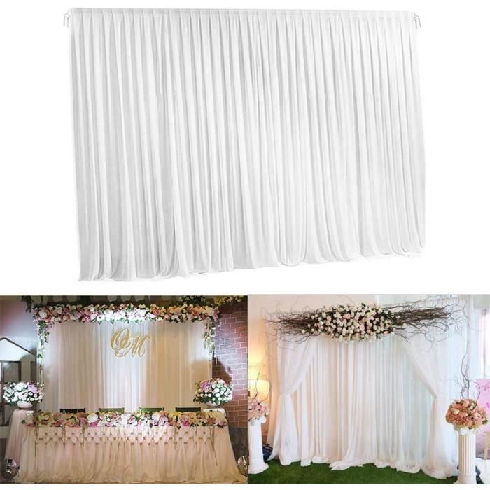 Toile De Fond En Tulle 3x3 M Blanc - Soie Glacée 68DD, Pour Mariage, Anniversaire, Studio Photo, Décoration