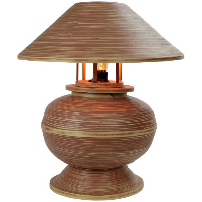 Lampe à Poser - Fine Asianliving - Fait Main - Bambou - 37x37x40cm - Électrique