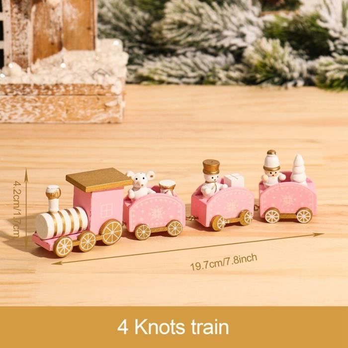Coffret de décoration,Décorations de noël avec petit Train en bois pour la  maison,ornements pour noël,nouvel an- Wooden train 16