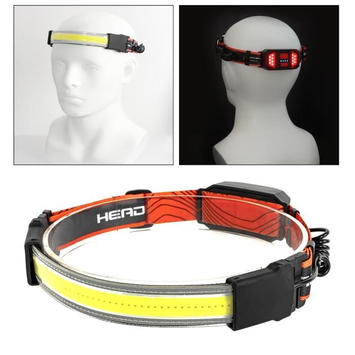 Lampe frontale,Bandeau lumineux COB + LED USB,barre de lampe frontale,projecteur  Rechargeable - Cdiscount Sport