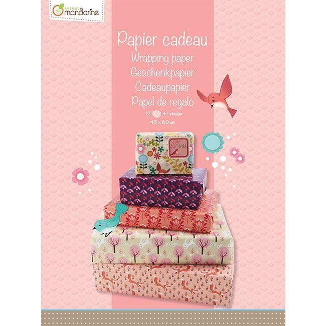 Bloc 12 Feuilles De Papier Cadeau Fille Avenue Mandarine Cdiscount Beaux Arts Et Loisirs Creatifs
