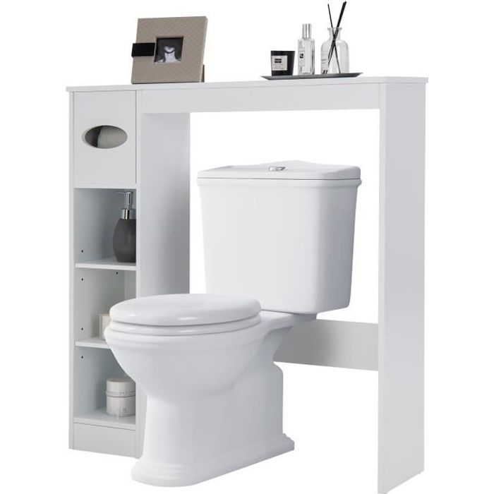 COSTWAY Meuble de Toilette WC Armoire de Rangement avec Etagères