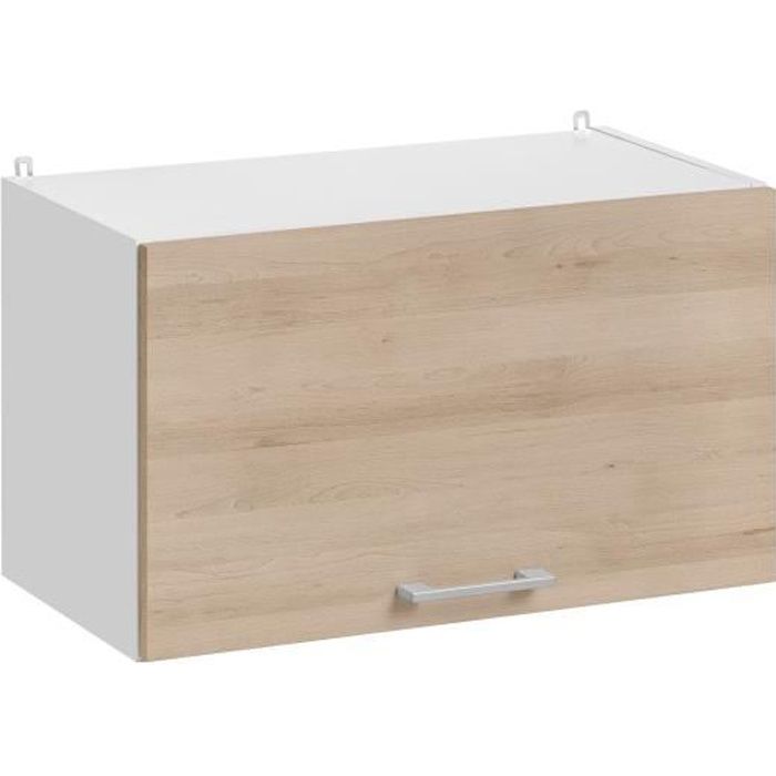 meuble haut de cuisine - cuisineandcie - 1 porte relevable l 60 cm - marron - contemporain - design