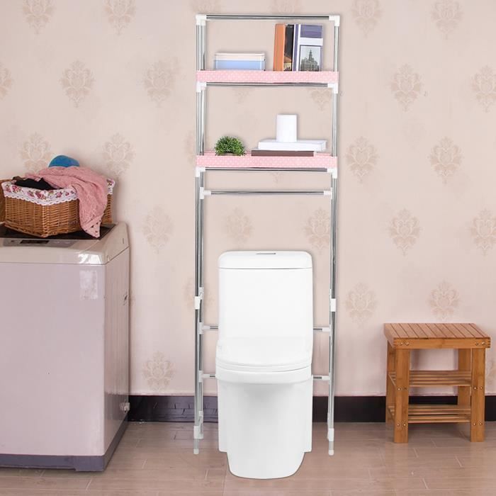 VIAGDO Étagère De Salle De Bain Avec Placard, Armoire Au-Dessus