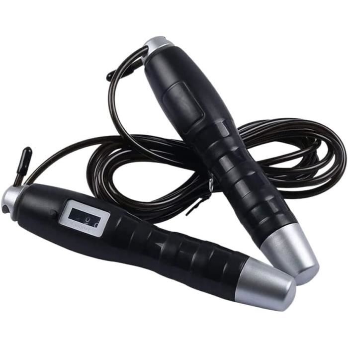 Corde à Sauter Lestée Avec Compteur Numérique – Poignées En Silicone Antidérapant, Roulement 360°, Sans Fil Ou Filaire, Avec Sac De Transport, Pour Adulte Et Enfant