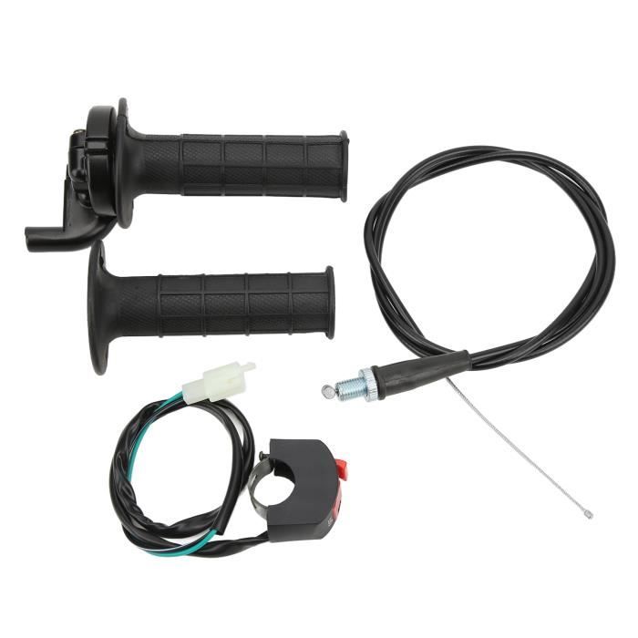 Poignée Guidon Moto Avec Câble Accélérateur 3 Niveaux - Compatible 47cc 49cc Mini Dirt Bike Quad