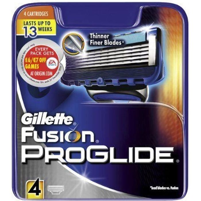 Gilette Fusion ProGlide Pack de 4 lames de rasoir