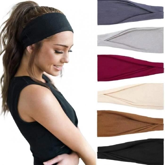 Lot de 12 bandeaux de transpiration élastiques en coton noir pour homme et homme - Pour le sport, le fitness, le tennis, la gymnastique, le football, le basket-ball