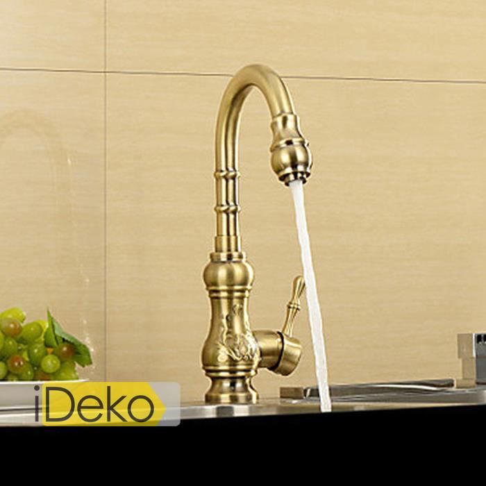 Ideko Robinet Mitigeur D Evier Cuisine Antique Robinet De La Cuisine Inspiree Finition En Bronze Antique Achat Vente Robinetterie De Cuisine Ideko Robinet Mitigeur D E Cdiscount