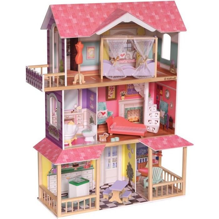 KidKraft - Maison de poupées Viviana en bois avec 13 accessoires inclus