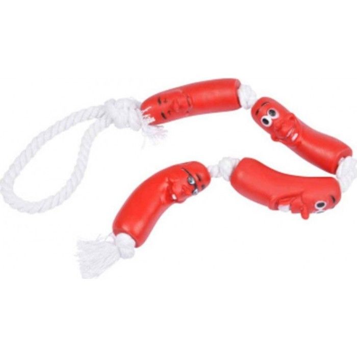 Comparer les prix de jouet pour chien chaine de saucisse en vinyl h67.5cm + corde en coton