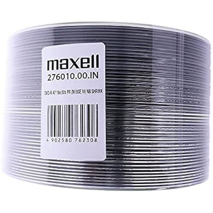 DVD R Maxell 276010.00.IN 4.7 Go 120 Min 50 pièces en ECO Pack