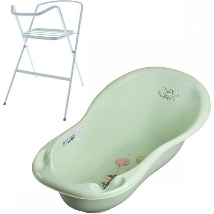 Baignoire Bebe Avec Thermometre Vert Forest 86 Cm Pied Achat Vente Baignoire Cdiscount