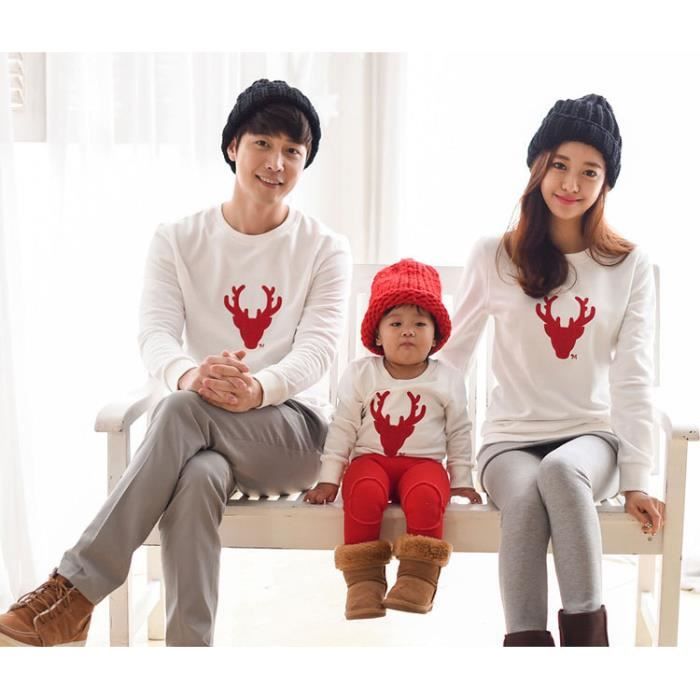 Famille Noel Pyjamas Mere Pere Bebe Vetements Famille Look Tenues Tenues Coton A Manches Longues Famille Ensemble De Noel Bebe Tenue Blanc Cdiscount Pret A Porter
