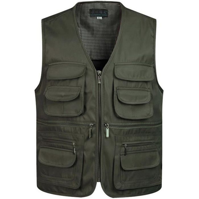 Hommes Sans Manches Pêche Gilet Travelers Multi Poche Extérieur Casual cargo Gilet