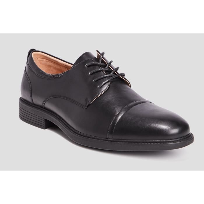 derbies lacées homme noir - la halle - 0008487 - pointure 45 - cuir