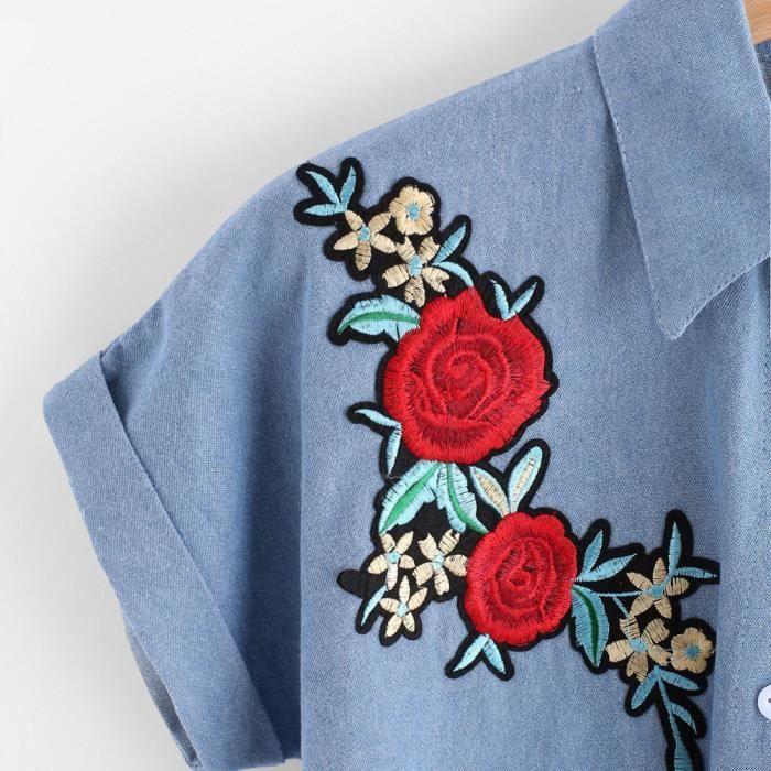 Amour Femme Chemisier Femme Fleur Rose Blouses Chemise A Manches Courtes Chemise Femme Bleu Bleu Achat Vente Chemise Chemisette Soldes Sur Cdiscount Des Le 20 Janvier Cdiscount