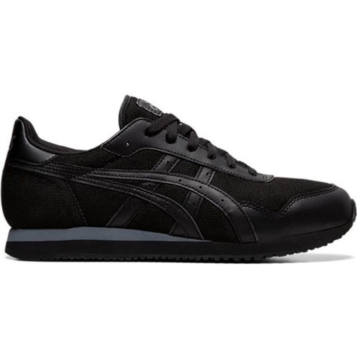 Basket Asics TIGER RUNNER Homme Noir Cuir Lacets Noir