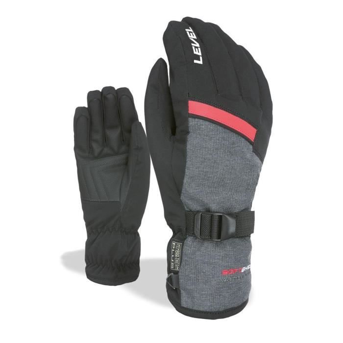 Gants de Ski Snow Level Hero Homme Noir Thermo Plus MENBRA