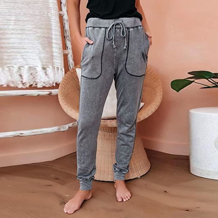 Lot De 3 Jogging Taille Haute Pour Femme - Pantalons De Survêtement Extensibles Avec Poches Pour Le