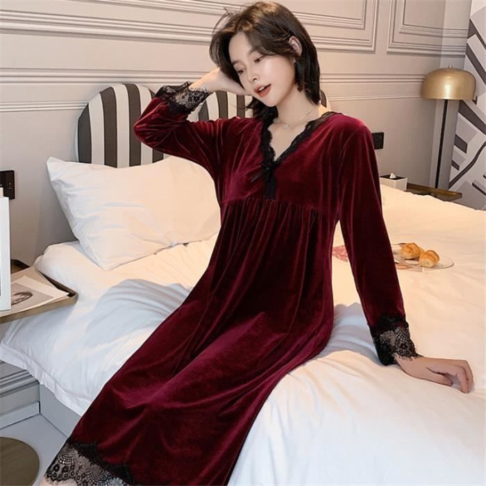 PYJAMA Femme robe Pyjama fashion sexy Homewear rouge XY Rouge Cdiscount Pret a Porter