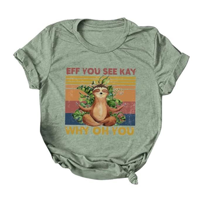 Femmes Casual Lettres Impression Chemises Manches Courtes ...