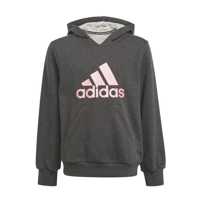 Sweat enfant fille Adidas Future Icons Logo gris rose manches longues football