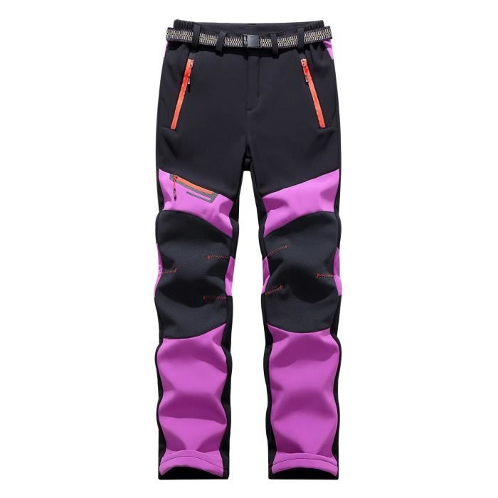 Pantalon Ski Enfant Imperméable Macker Jones – Softshell Doublé Polaire Thermique Hiver Randonnée Outdoor