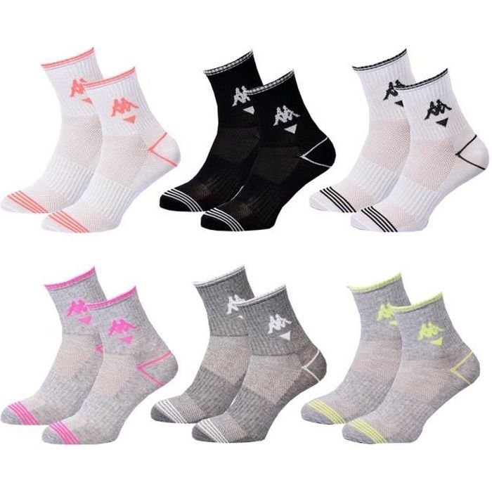 Kappa Chaussettes femme en coton avec logo. Lot de 2 paires: en vente à  6.99€ sur