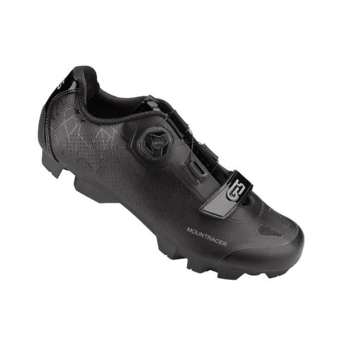 Chaussures VTT Ges Mountracer2 - Noir - Taille 41 - Serrage BOA-velcro - Compatible SPD