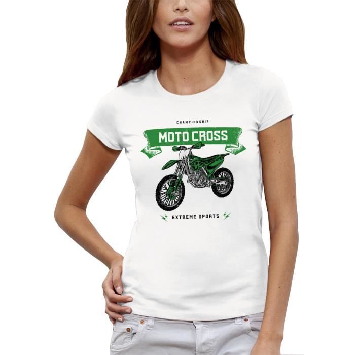 T-shirt Moto Cross - Pixel Evolution - Femme