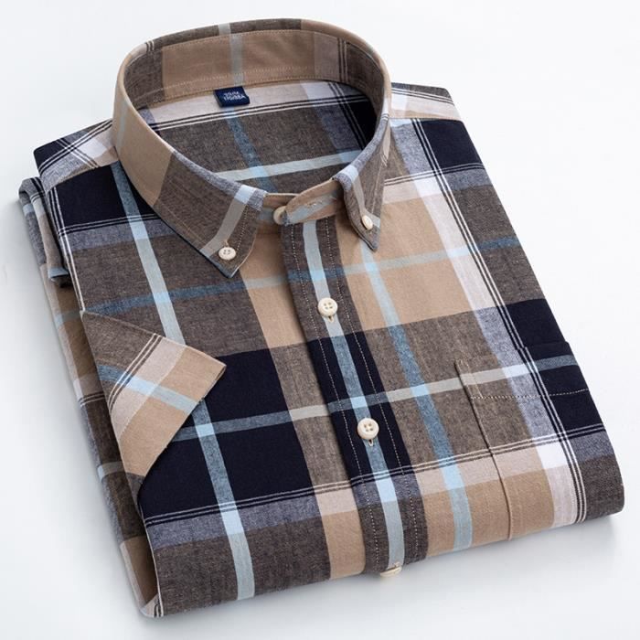Chemise respirante à manches courtes Color Block🔥🔥Vente pour la fête d